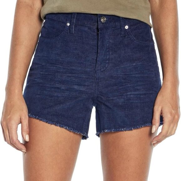 GAP Women's Corduroy Shorts Size 16 Blue 4-inch Raw Edge Hem Cut Off NWT $49.95 - Picture 1 of 16